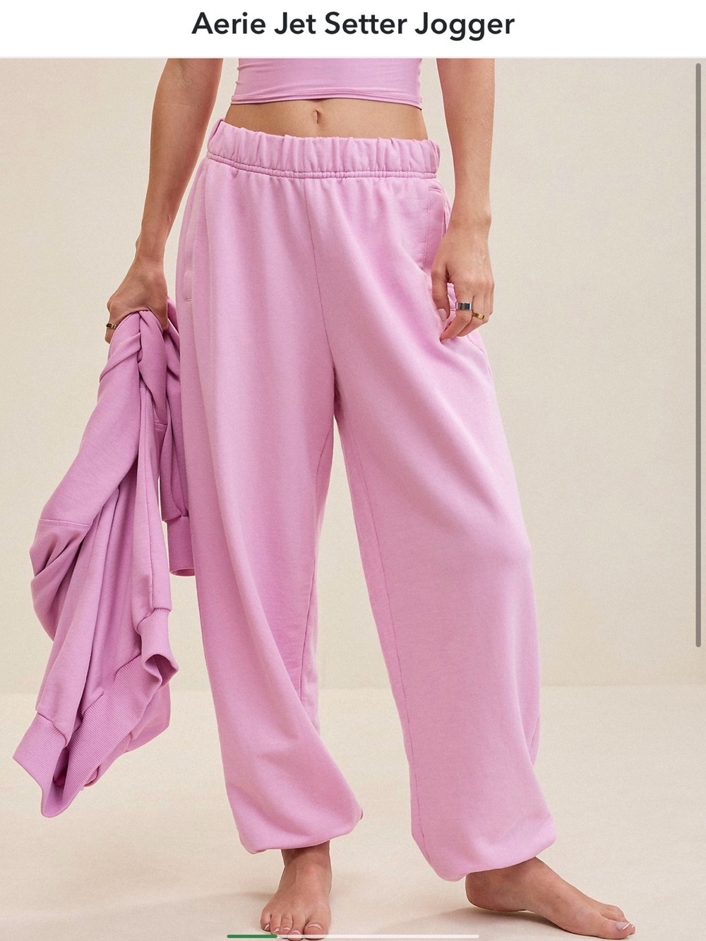 aerie Jet Setter Jogger - Light Pink
